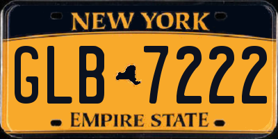 NY license plate GLB7222