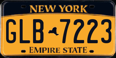 NY license plate GLB7223