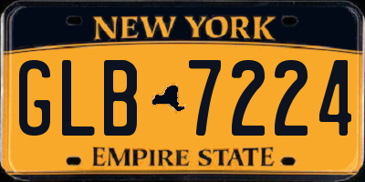 NY license plate GLB7224