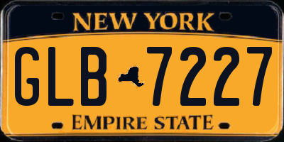 NY license plate GLB7227
