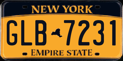 NY license plate GLB7231