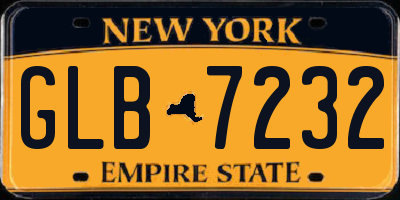 NY license plate GLB7232