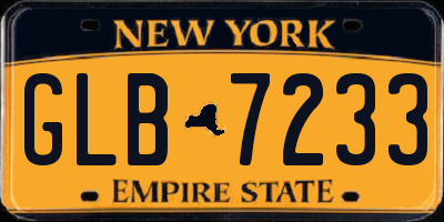 NY license plate GLB7233