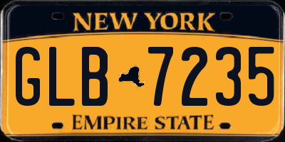 NY license plate GLB7235