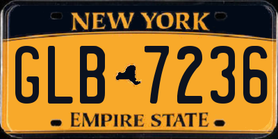 NY license plate GLB7236