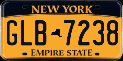 NY license plate GLB7238