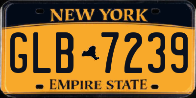 NY license plate GLB7239