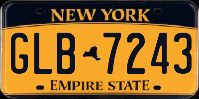NY license plate GLB7243