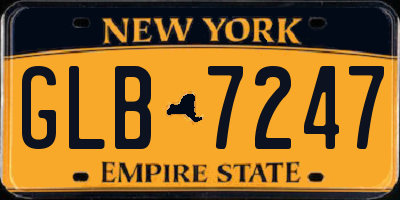 NY license plate GLB7247
