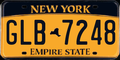 NY license plate GLB7248