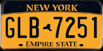 NY license plate GLB7251