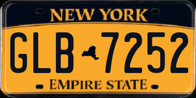 NY license plate GLB7252