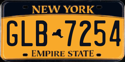 NY license plate GLB7254