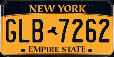 NY license plate GLB7262