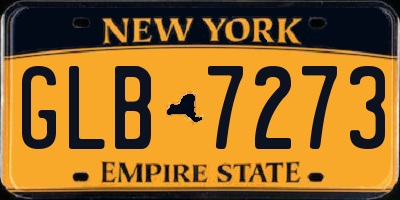 NY license plate GLB7273