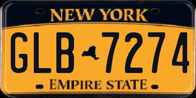NY license plate GLB7274