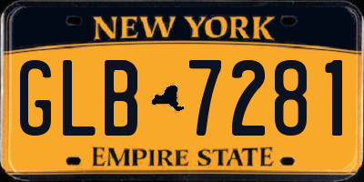 NY license plate GLB7281