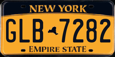 NY license plate GLB7282