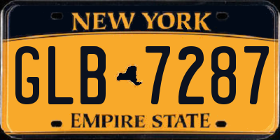 NY license plate GLB7287