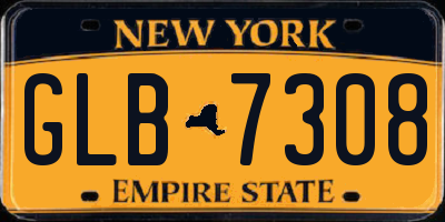 NY license plate GLB7308