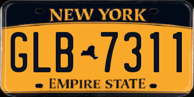 NY license plate GLB7311
