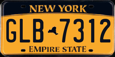 NY license plate GLB7312