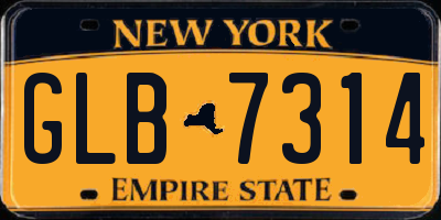 NY license plate GLB7314
