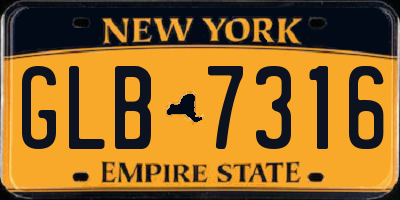 NY license plate GLB7316