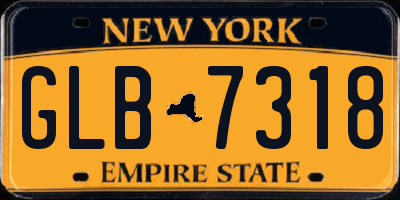 NY license plate GLB7318