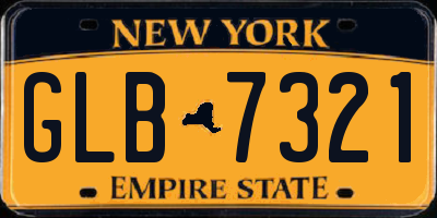 NY license plate GLB7321