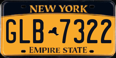 NY license plate GLB7322
