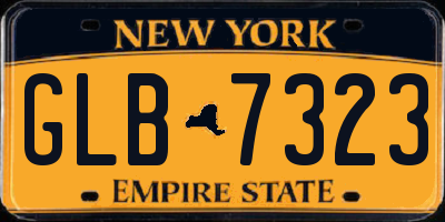 NY license plate GLB7323