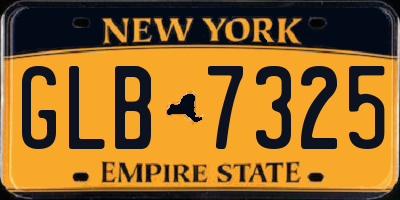 NY license plate GLB7325