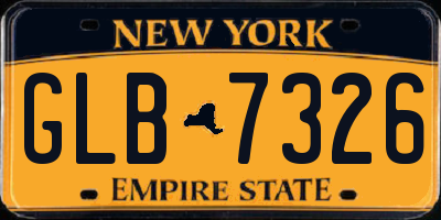 NY license plate GLB7326