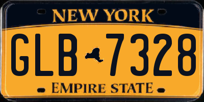 NY license plate GLB7328