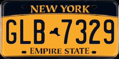 NY license plate GLB7329