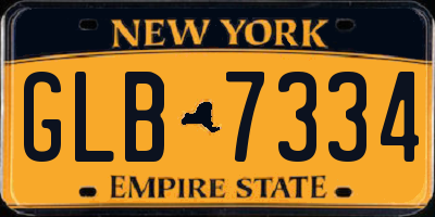 NY license plate GLB7334