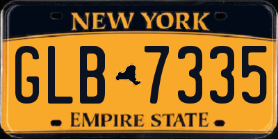 NY license plate GLB7335