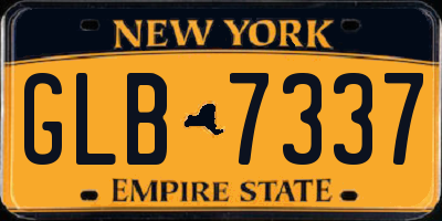 NY license plate GLB7337