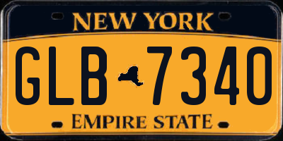 NY license plate GLB7340