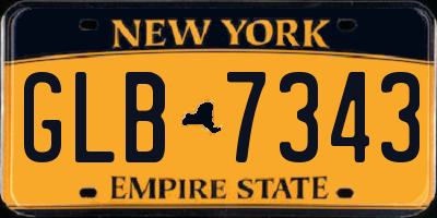 NY license plate GLB7343
