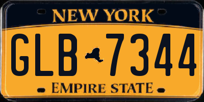 NY license plate GLB7344