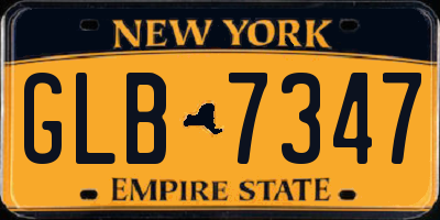 NY license plate GLB7347