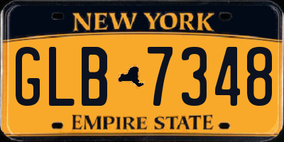 NY license plate GLB7348