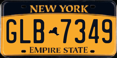 NY license plate GLB7349