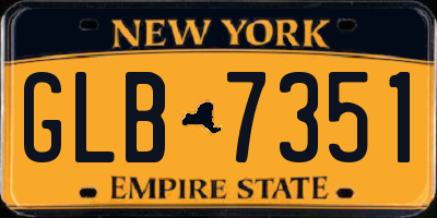 NY license plate GLB7351