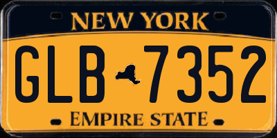 NY license plate GLB7352