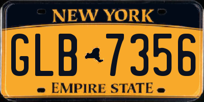 NY license plate GLB7356