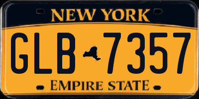 NY license plate GLB7357