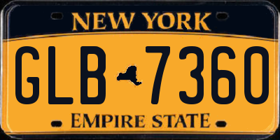 NY license plate GLB7360